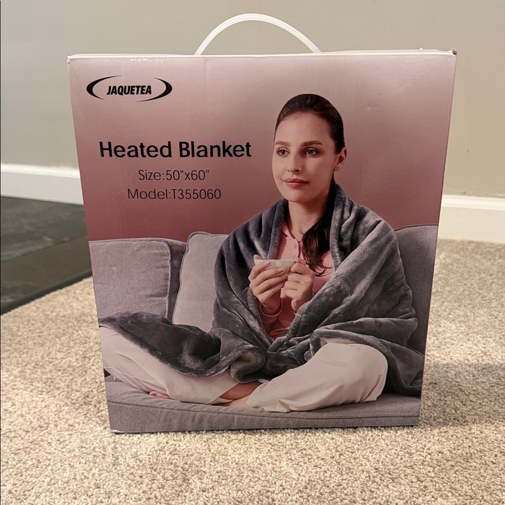 BRAND NEW, NEVER OPENED Gray Heated Blanket